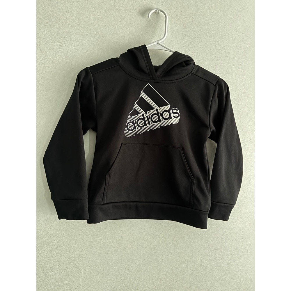 Adidas Badge of Sport Hoodie‎ Kids Size 5 Black Pullover boys